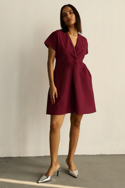 Charlotte Pocket Dress : Crimson