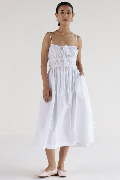 Ida Pocket Dress: Cloud White