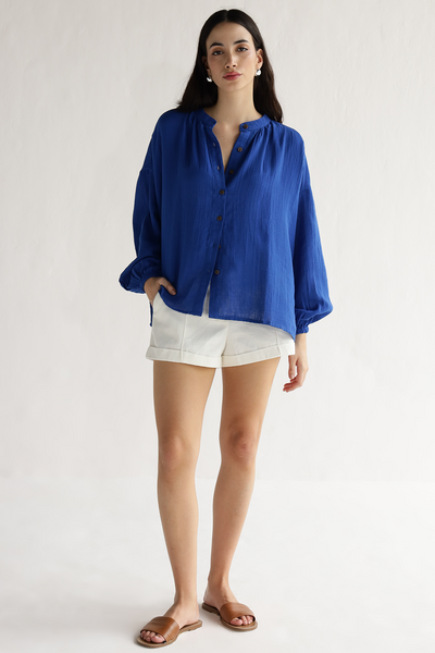 Bailey Oversized Shirt : Indigo