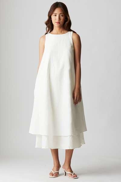 Layla Linen Dress : Off White