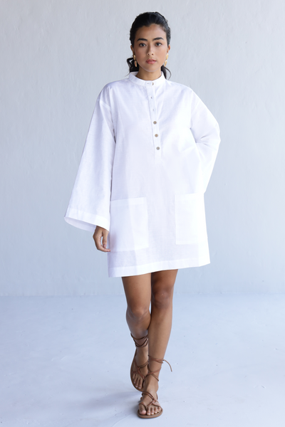 Lisa Linen ShirtDress - White