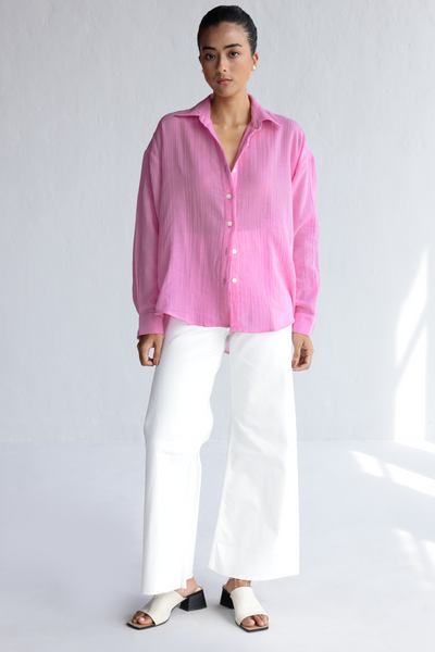 Martina Oversized Shirt : Rose Water