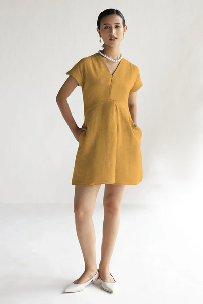 Charlotte Pocket Dress : Ochre Mist