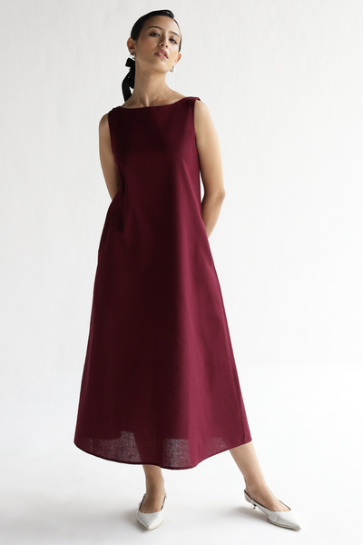 Sierra Pocket Dress: Merlot