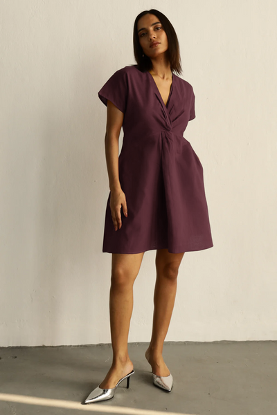 Charlotte Pocket Dress : Mulberry Wine