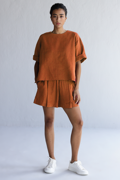 Zoe Shorts Set : Rust